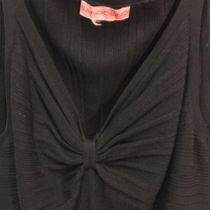 BLACK SWEATER TANK  BANDOLINO RUSHING GATHERING LOW CUT Style size XL